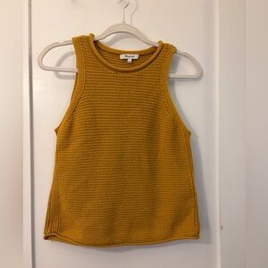 Madewell Highbury Mustard Yellow Knit Tank Sweater